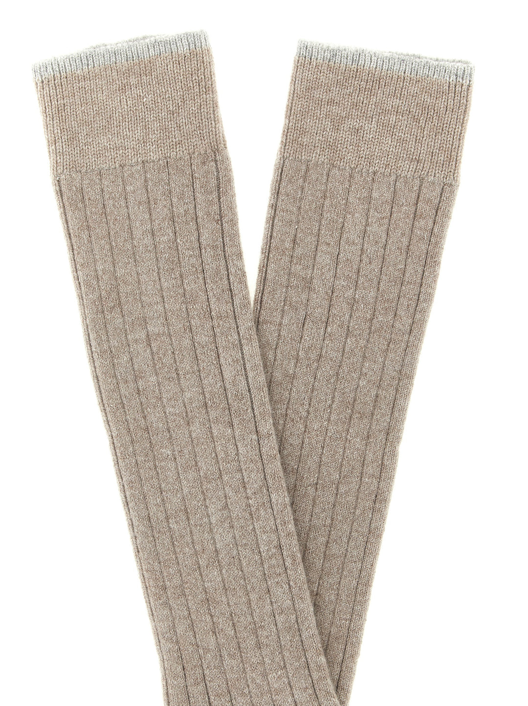 Brunello Cucinelli Ribbed Cashmere Socks - Beige | 3696b66805c904d30cc9d2f787b01a3d21c99228