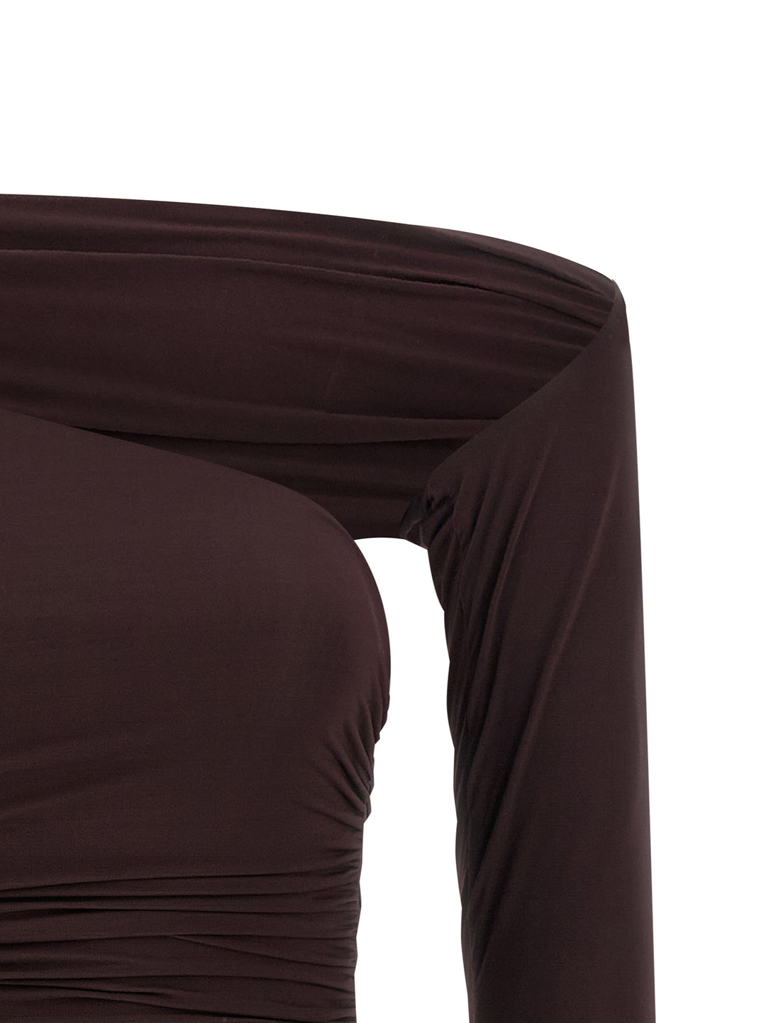 Elisabetta Franchi Asymmetrical Neckline Top Tops - Brown | bdd00606046cfb1c17834ea6177a83ea777b6167