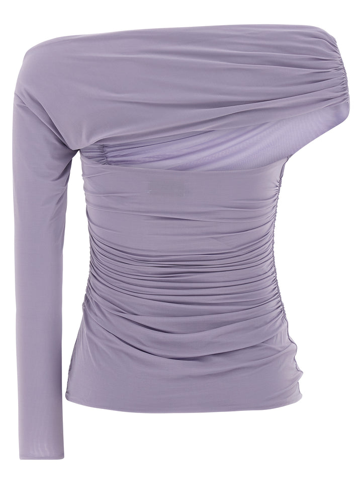 Elisabetta Franchi Asymmetrical Neckline Top Tops - Purple | 3724c7063e2f5edffb951e8db04742505bafd1f7