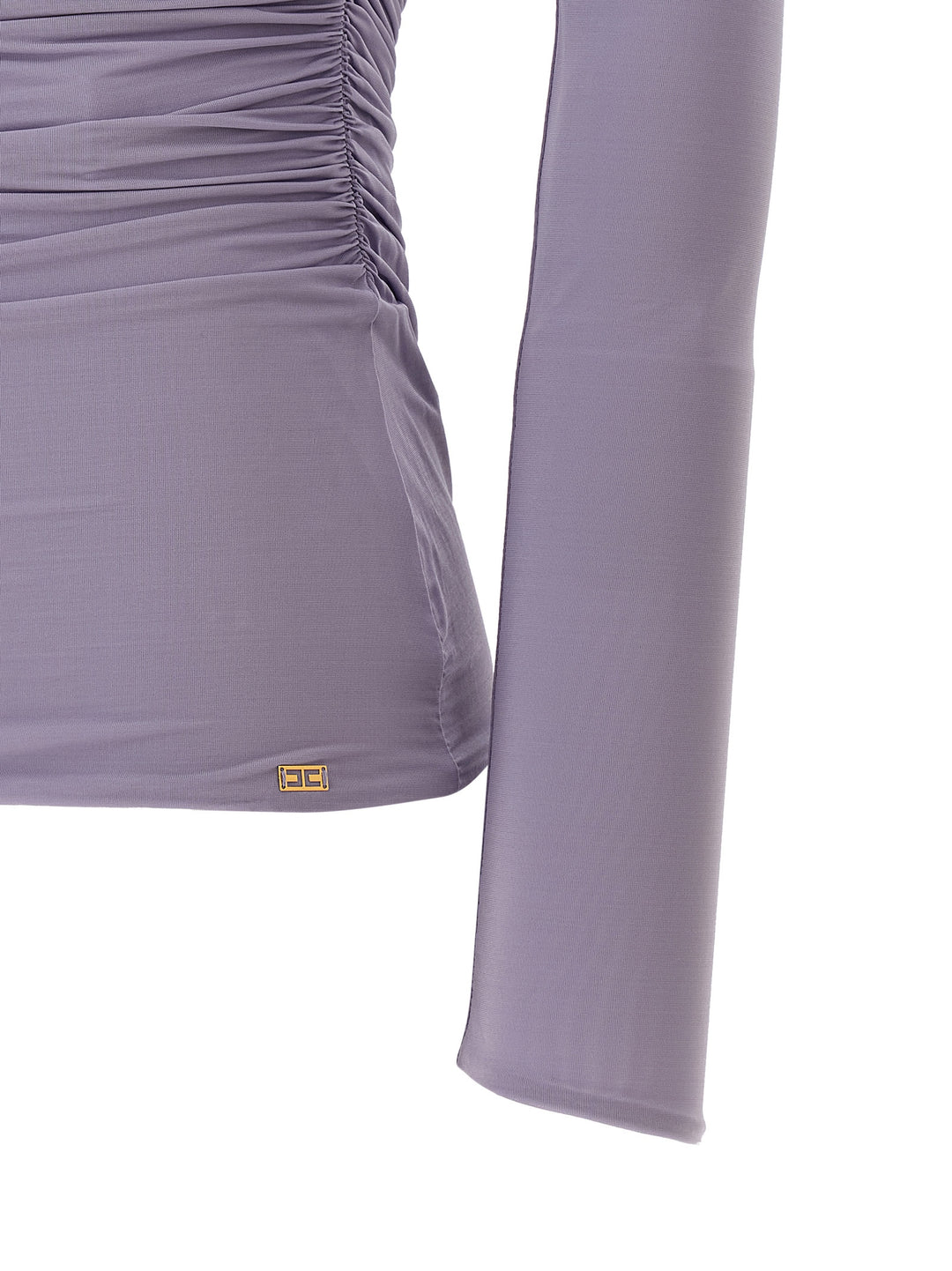 Elisabetta Franchi Asymmetrical Neckline Top Tops - Purple | 79e535b723cd5f56173cdf1b14ebf4eab04d3fb5