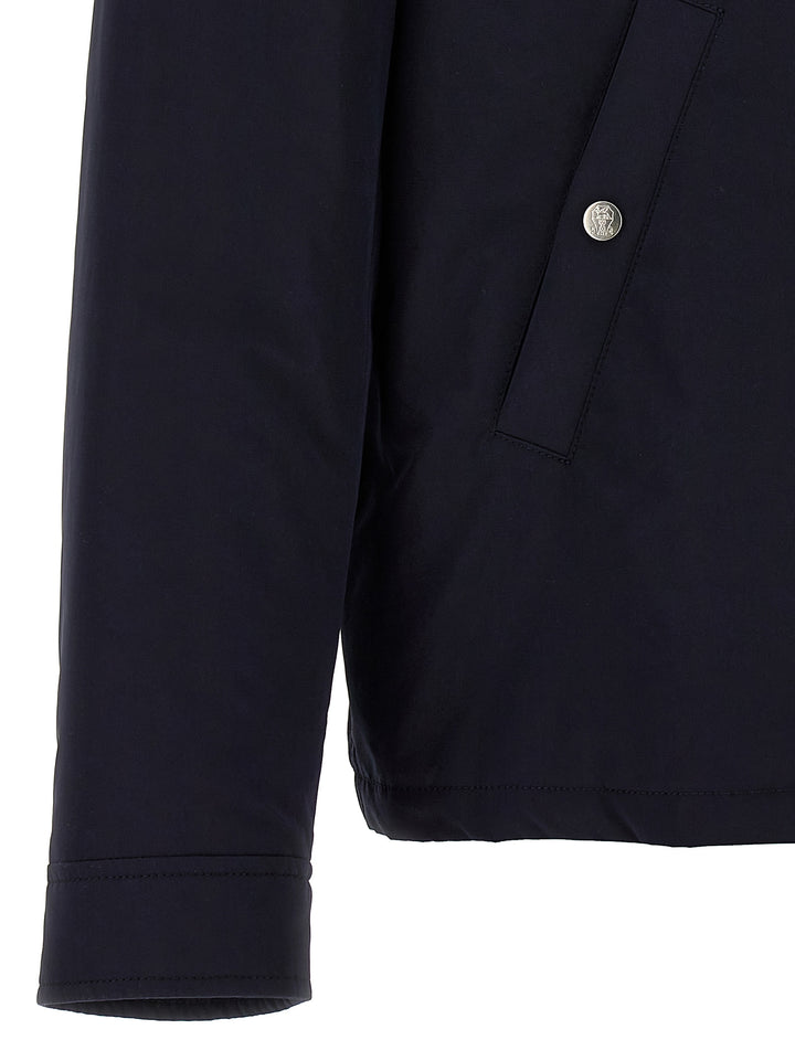 Brunello Cucinelli Water Repellent Jacket Puffer Jackets - Blue | d7a5a512e9e9c79675b03e7312068a02789d8603