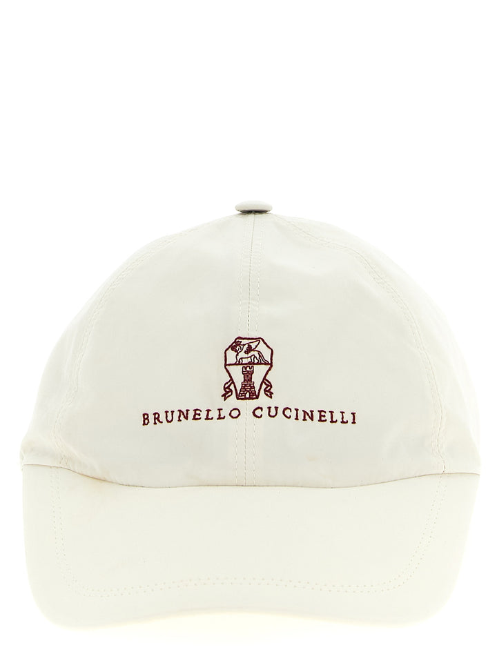 Brunello Cucinelli Logo Embroidery Cap Hats - White | 43ed99bee91fa3bbd00e7e433987baa08899db24