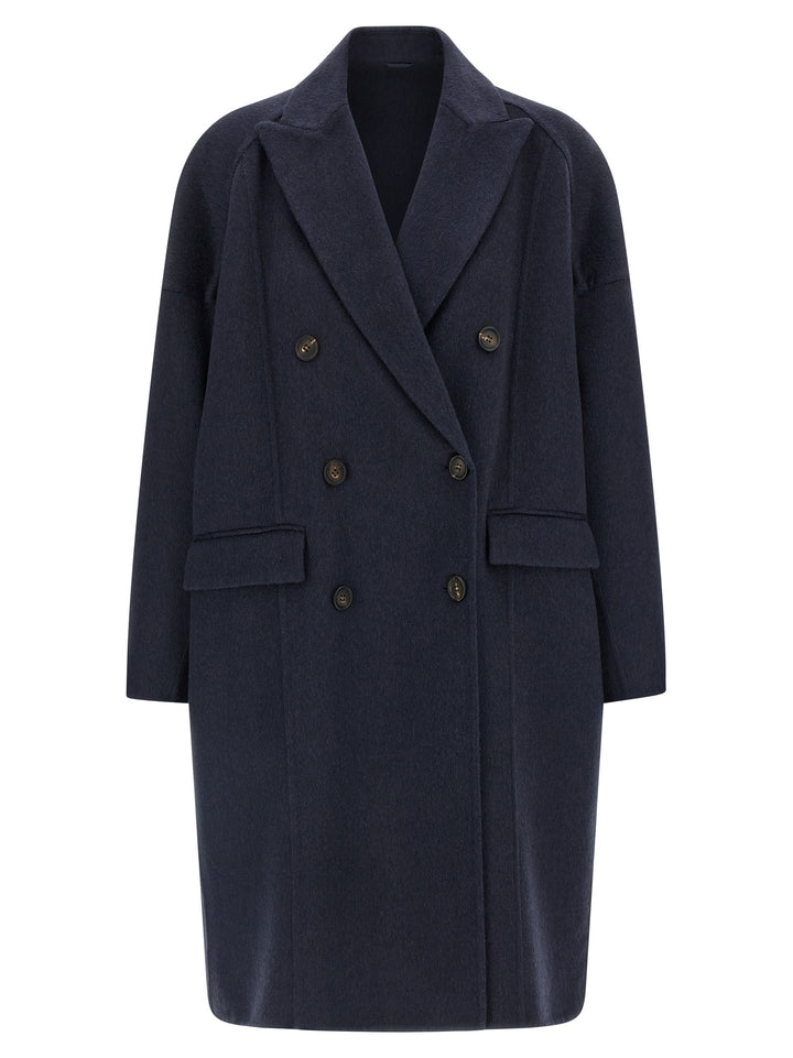 Brunello Cucinelli Cashmere Coat Coats and Trench Coats - Blue | 761c8de178489033e223baa3a7829d86c0556b00