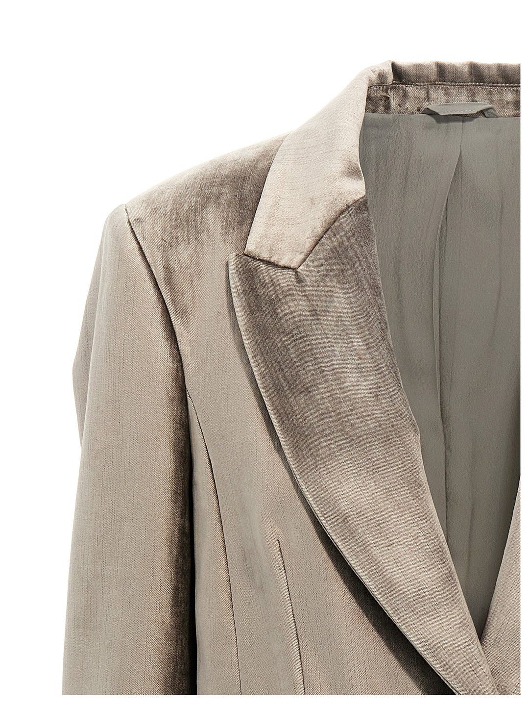 Brunello Cucinelli Single-Breasted Chenille Blazer BlazerS - Gray | 933daf01c10fe9915b42d5a9bc36b2a2b71b6aa1
