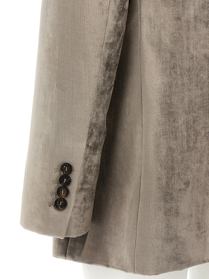 Brunello Cucinelli Single-Breasted Chenille Blazer BlazerS - Gray | d6926e6db6b917150de13239757a5754092402d7
