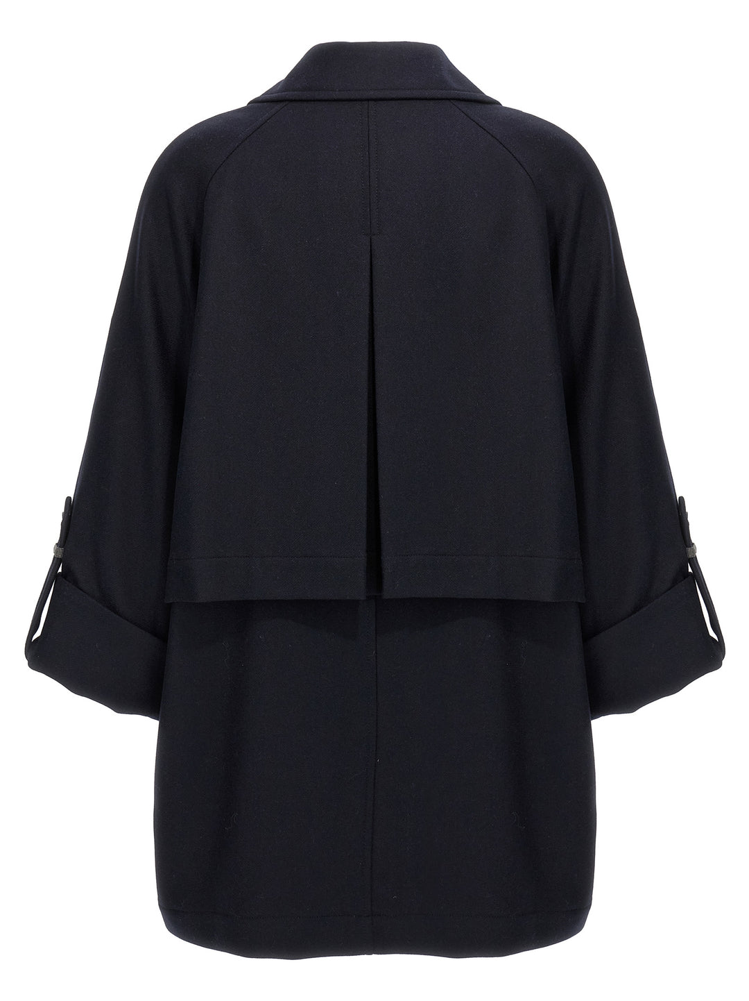 Brunello Cucinelli Shiny Cuff Details Coats and Trench Coats - Blue | 560e4ee954658f2cf0a765a0e560aaed9fef8bb6