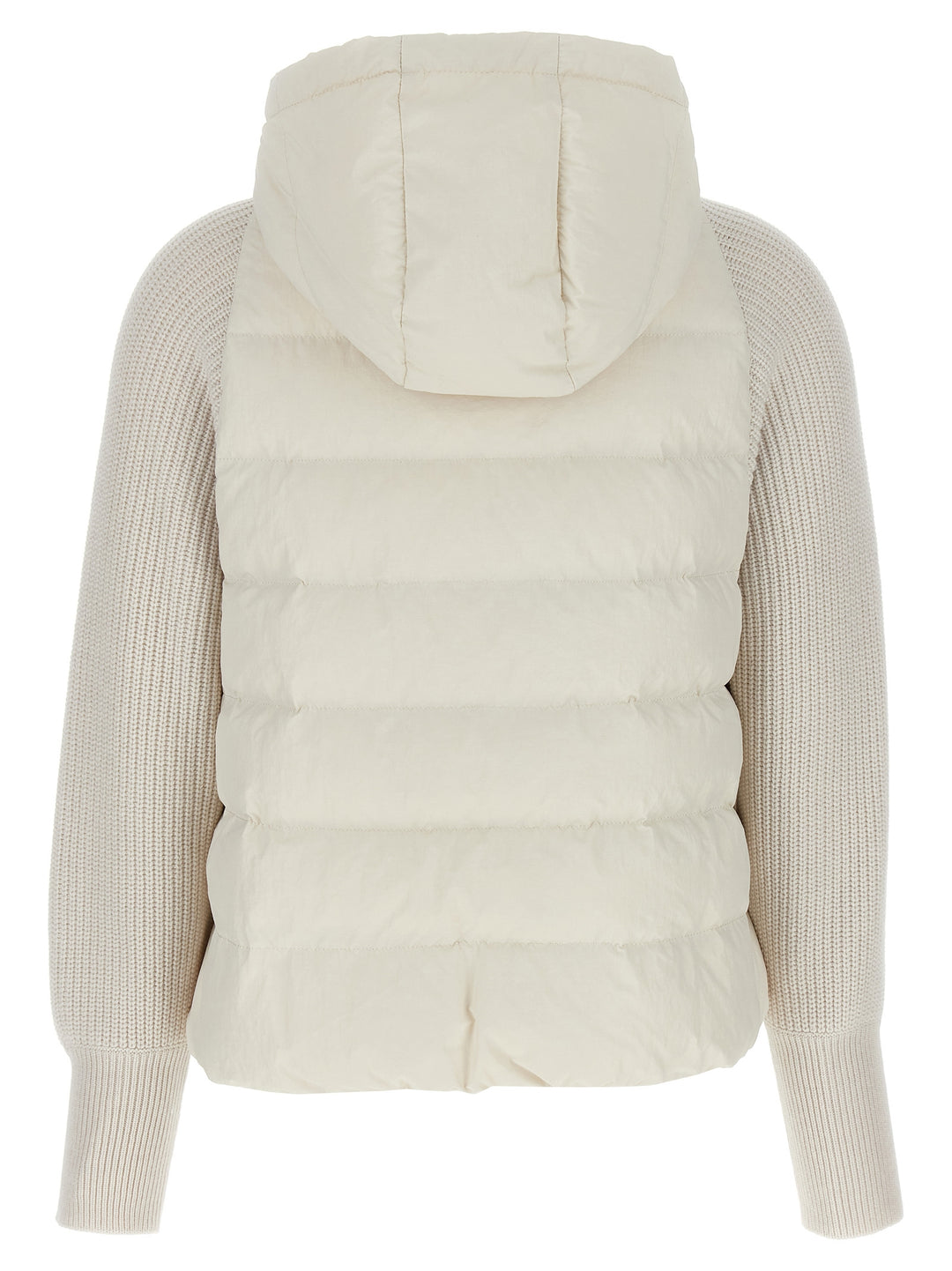 Brunello Cucinelli Two-Material Puffer Jacket Puffer Jackets - White | 47570c98ab64479fbc2be556f9da0d6f3a5e0b45