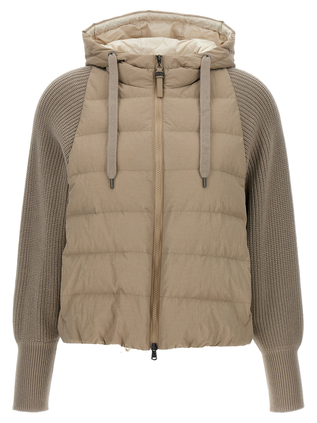 Brunello Cucinelli Two-Material Puffer Jacket Puffer Jackets - Beige | ec16c99fae8eec9cfb99a8c841121111c5049c78
