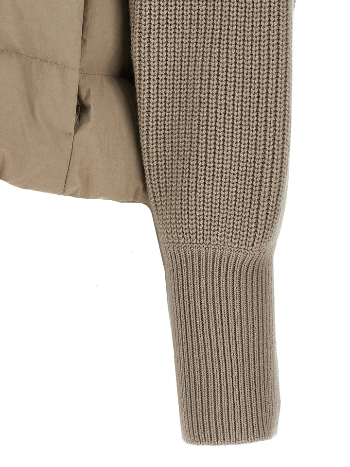 Brunello Cucinelli Two-Material Puffer Jacket Puffer Jackets - Beige | fcad98c5365a634ef5e7b90046eb8f9e5d91a50d