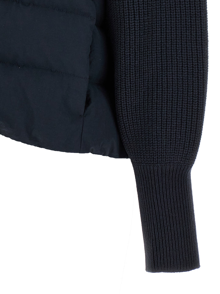 Brunello Cucinelli Two-Material Puffer Jacket Puffer Jackets - Blue | f3cc7f51d4f988d70cdc773ec1d1ec90c3ef073c