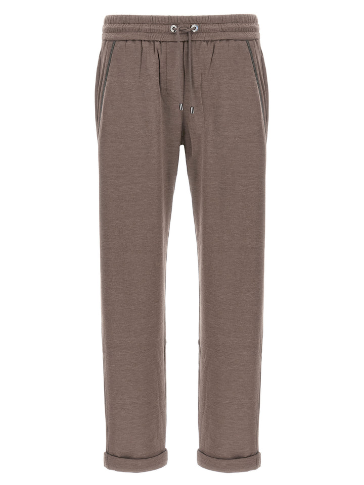 Brunello Cucinelli Shiny Pocket Detail Pants - Brown | acf96fe71a2bd444d66bc6ba0f01cde5aba27383