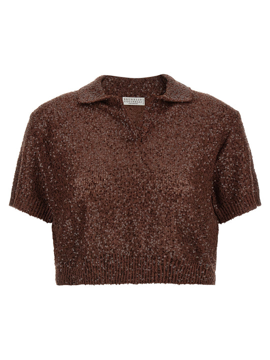Knitted Shirt Polo Brown