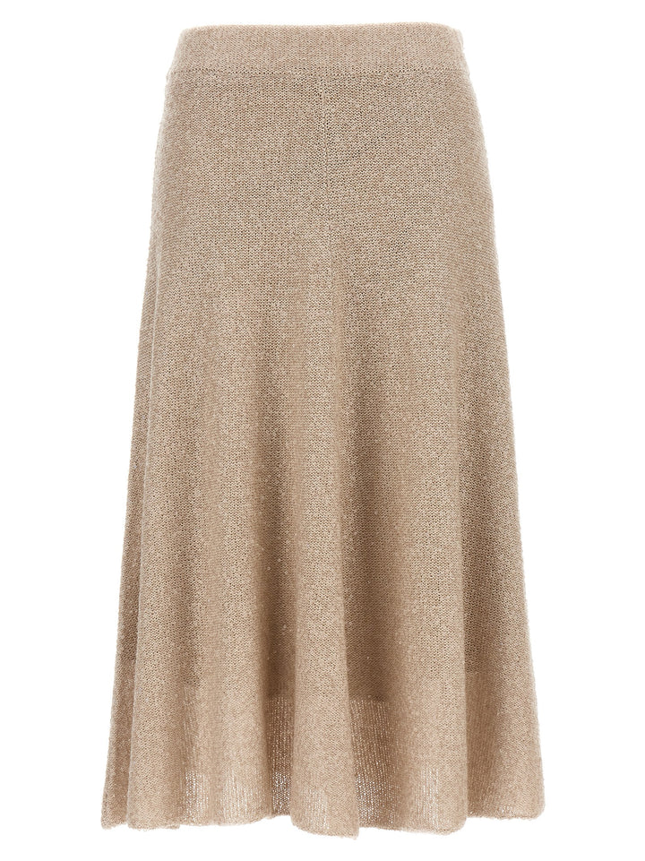 Brunello Cucinelli Sequin Knitted Skirt Skirts - Beige | 2a2802f9c31f3cc2177c6f3f3a437b53356fdfaa