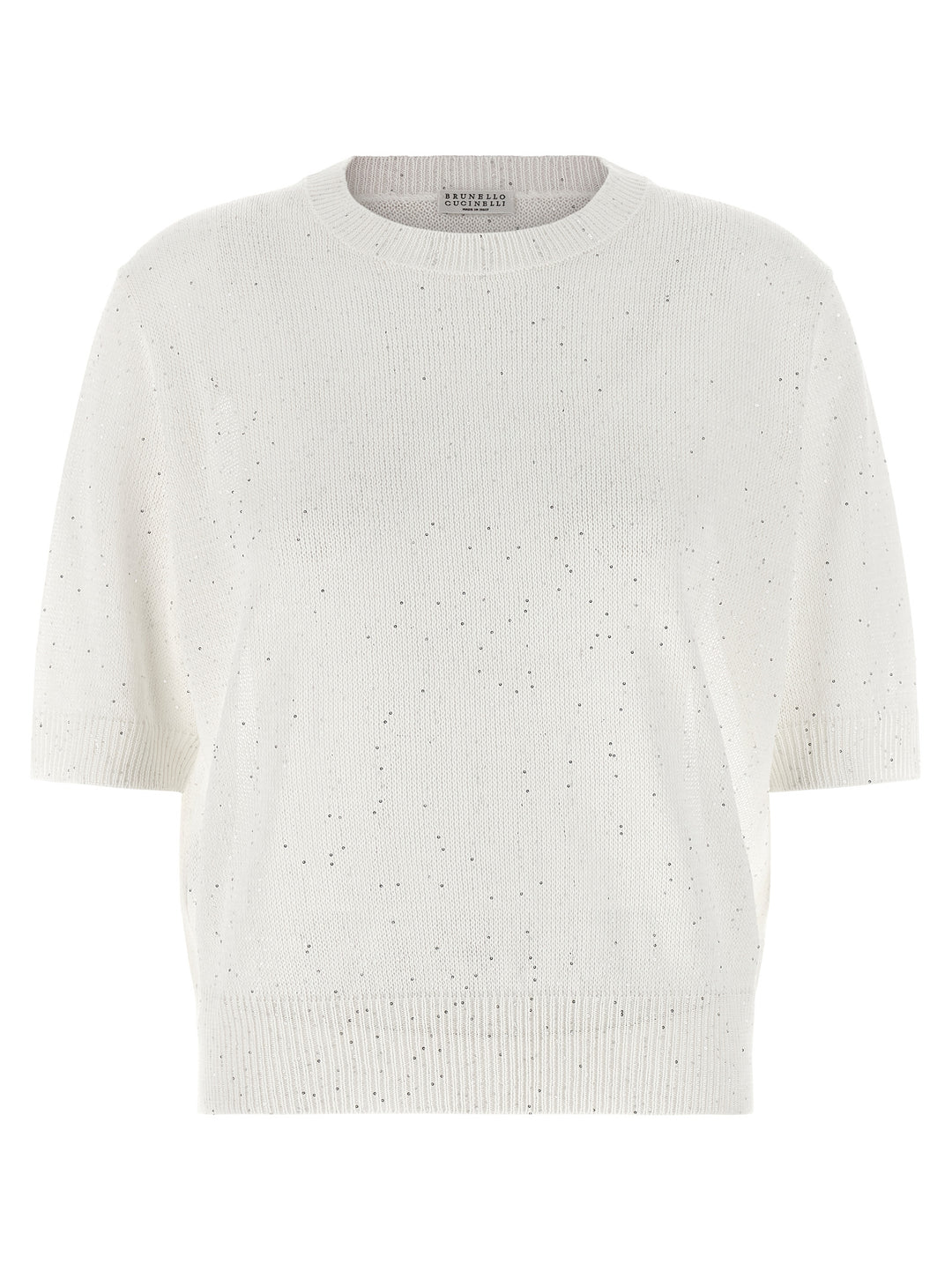 Brunello Cucinelli Sequin Sweater Sweaters and Cardigans - White | 18f01c18f72d7c810fa2a1d3a056350e90b952ce