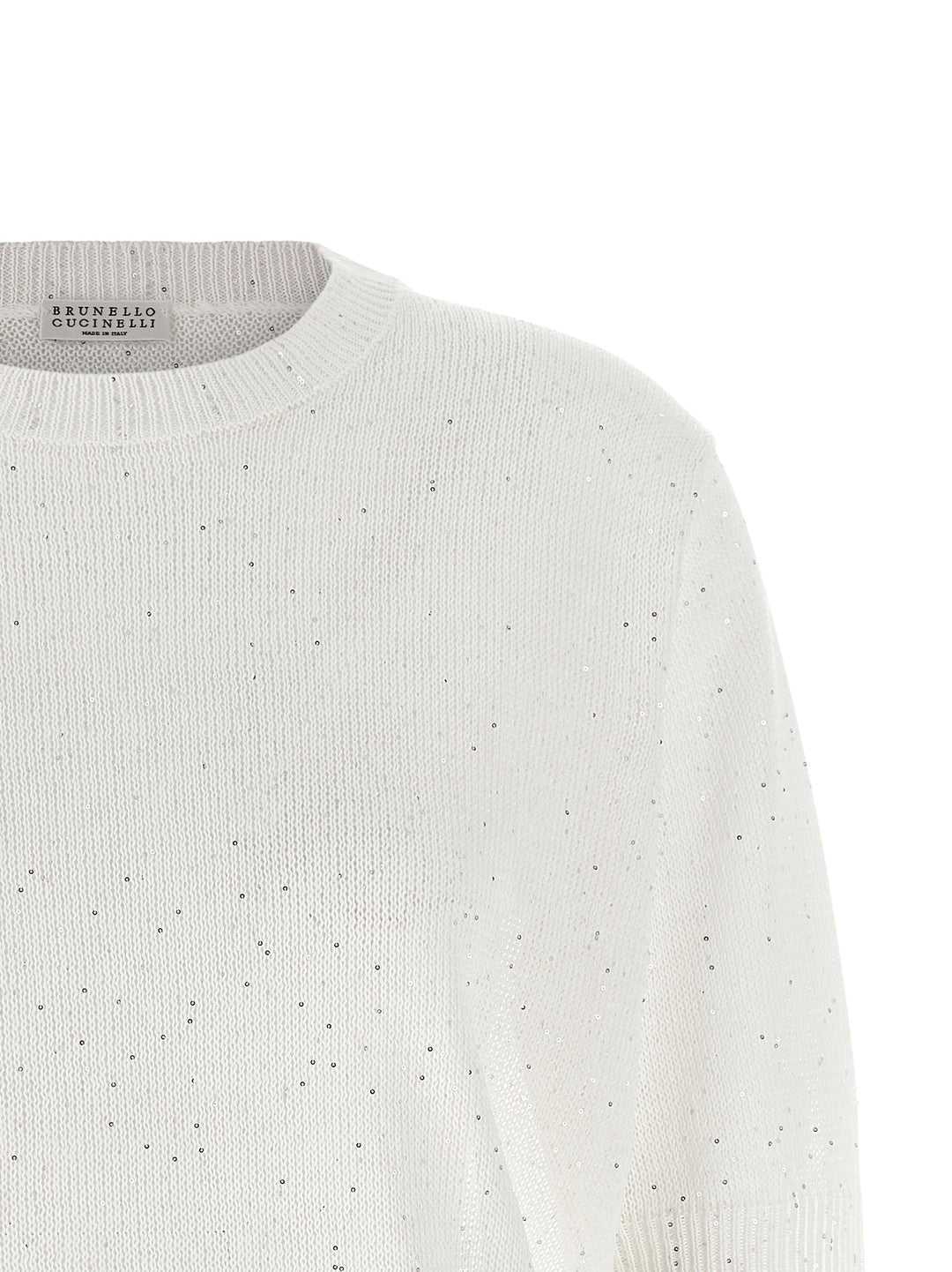 Brunello Cucinelli Sequin Sweater Sweaters and Cardigans - White | 0d44fa4c9da337627bcacc73dea4d906b2ba971e