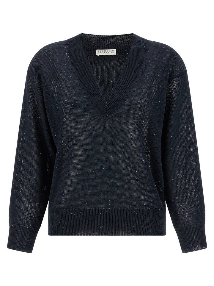 Brunello Cucinelli Dazzling Sweater Sweaters and Cardigans - Blue | d4f51969e9063c65671ff295e46ea11d3dbcac3d