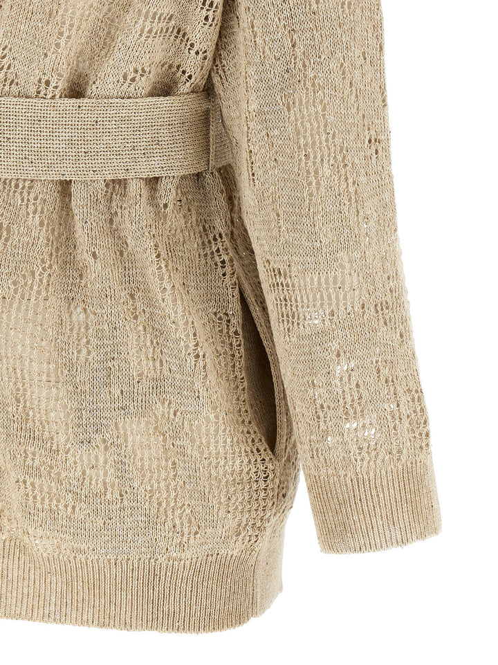 Brunello Cucinelli Crochet Cardigan Sweaters and Cardigans - Beige | 7afd17d7a4e74d6fb86ea5b17c1b4eea4e93360c