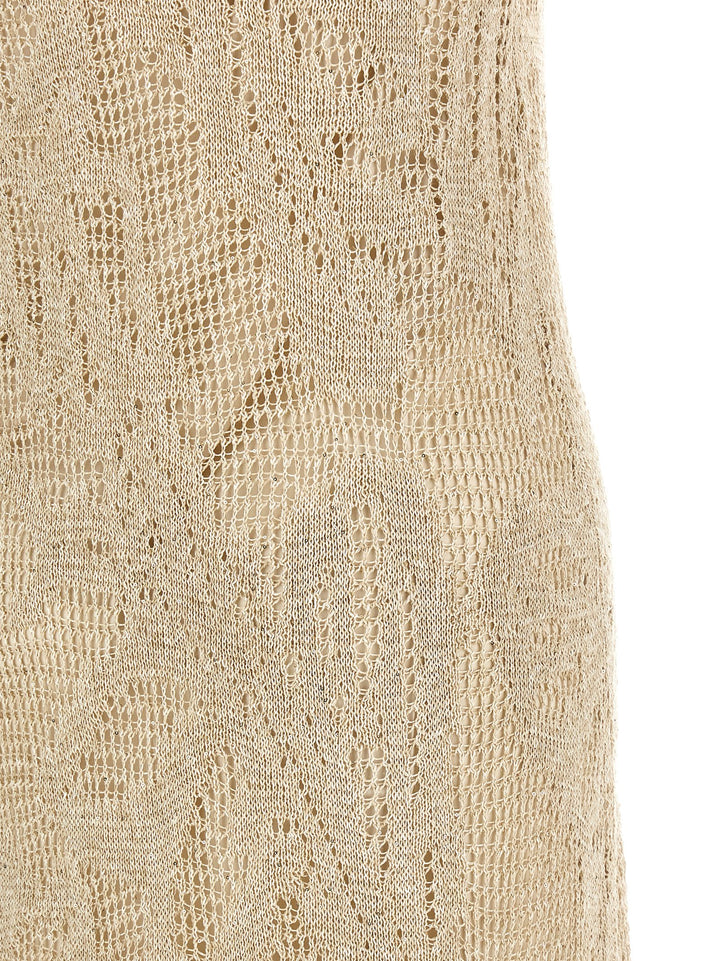 Brunello Cucinelli Crochet Dress Dresses - Beige | 7c5790611b6d638b6f1f7d2c4dffd79bee5deeea