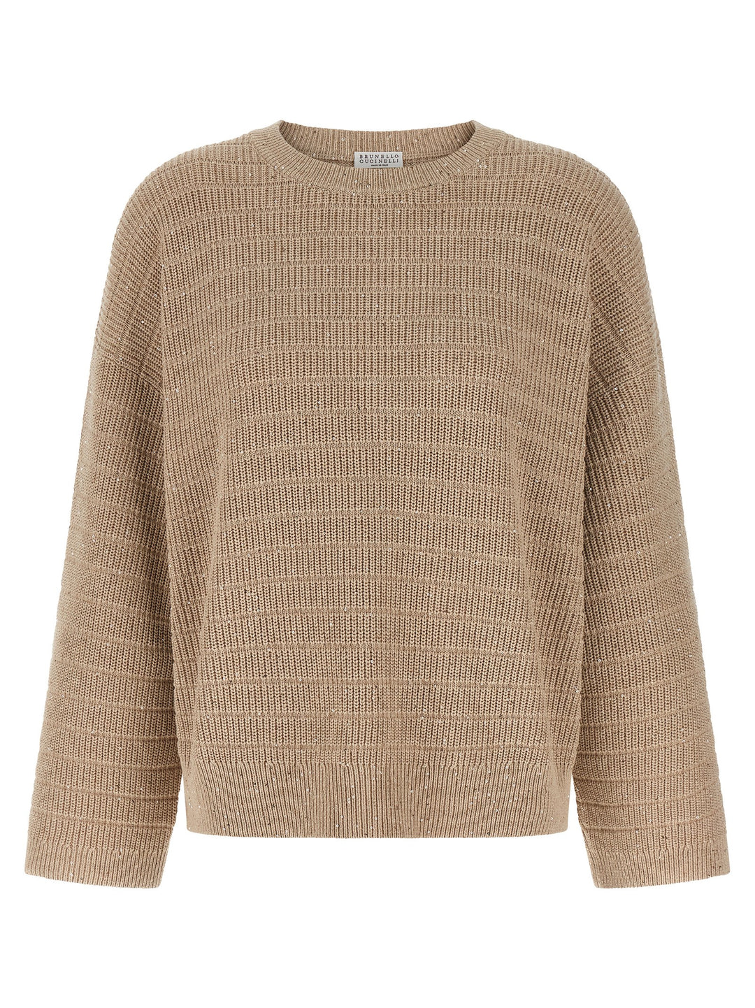 Brunello Cucinelli Diamond Cotton Sweater Sweaters and Cardigans - Beige | 0f3ad2197d395e9c4894f5ed2ff3da56bfc2f746