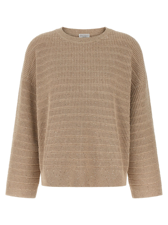 Diamond Cotton Sweater Sweaters And Cardigans Beige