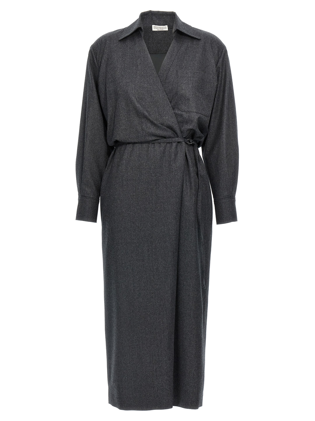 Brunello Cucinelli Wallet Chemisier Dress Dresses - Gray | 6d640828aea4fd8b08ecd96d57ab164657e96280