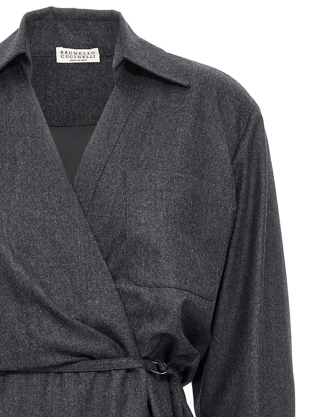 Brunello Cucinelli Wallet Chemisier Dress Dresses - Gray | b4fc3a861aa1524fca266fc2c612036323ed6c70