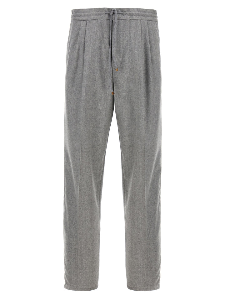 Brunello Cucinelli Front Pleat Pants - Gray | 58f46986e9fa9d4a47fb70a74a49bb84744eb178