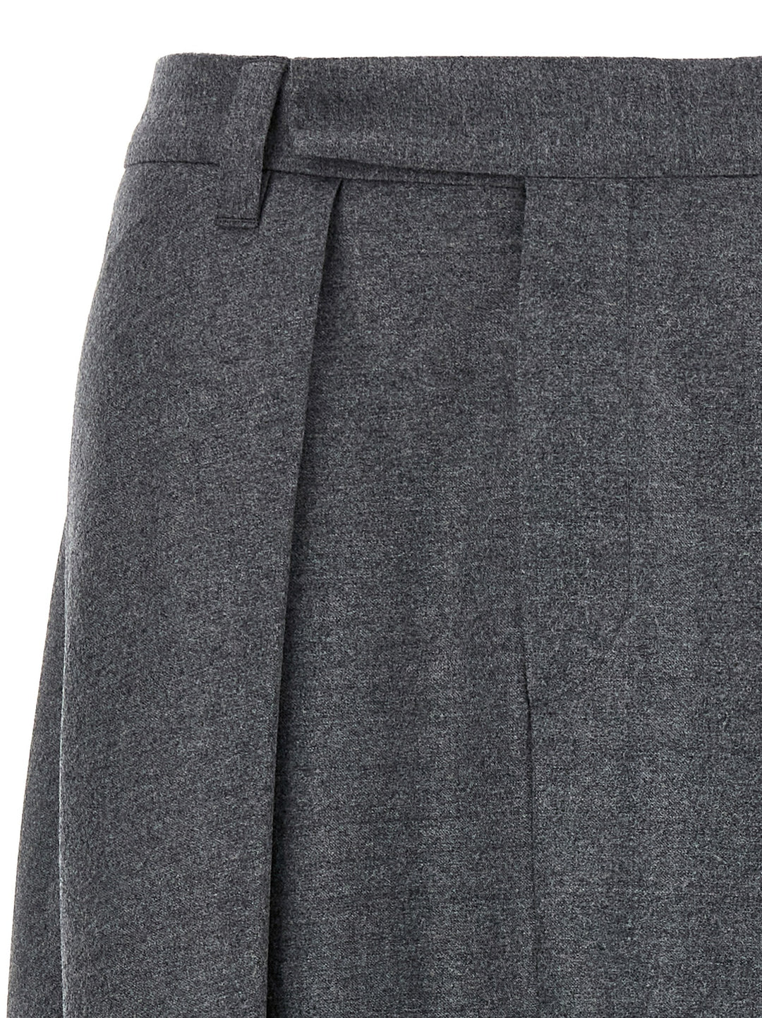 Brunello Cucinelli Asymmetrical Wool Skirt Skirts - Gray | 442f3dd7391f1af55a90804df3560f973ee96c5f