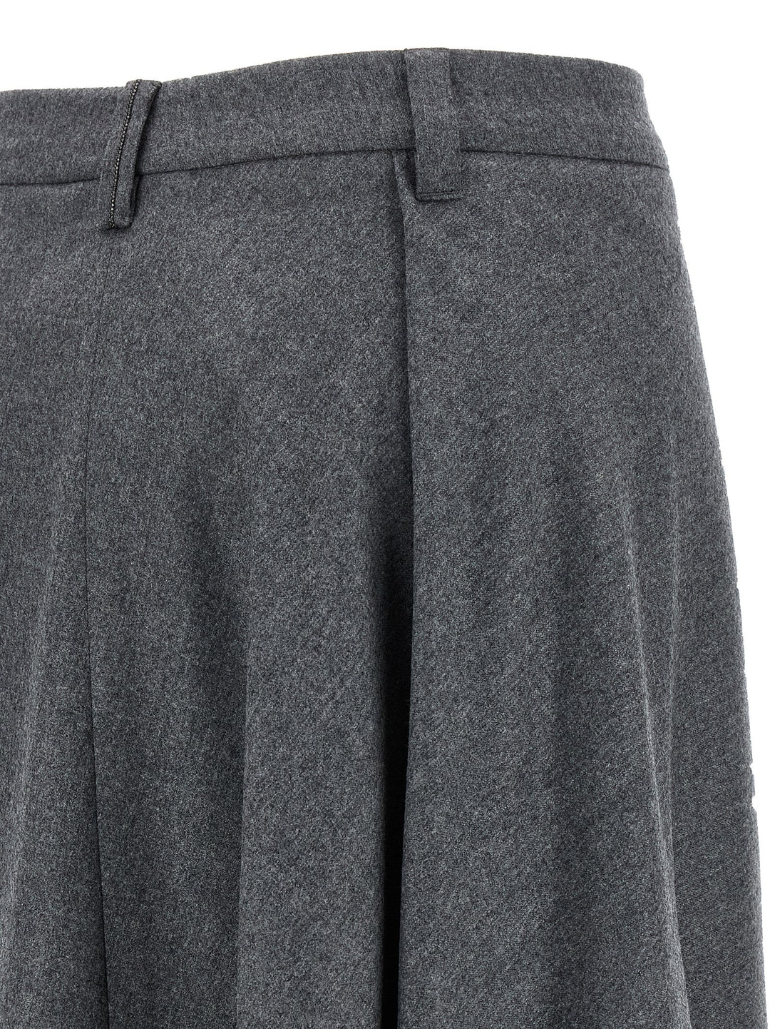 Brunello Cucinelli Asymmetrical Wool Skirt Skirts - Gray | 018f14d897f5ec88971fb5d5f2c253f9f5063aec