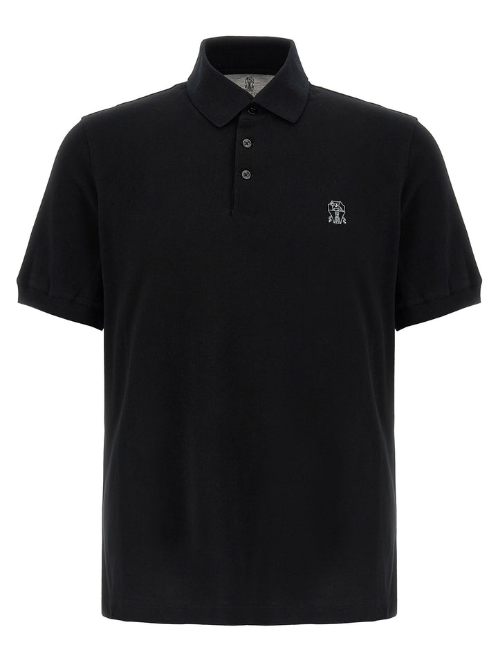Brunello Cucinelli Piqué  Shirt Polo - Black | 330a7f75f69ede7de263160d849a826b43e16e69