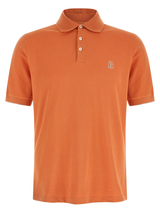 Logo Piqué Shirt Polo Orange