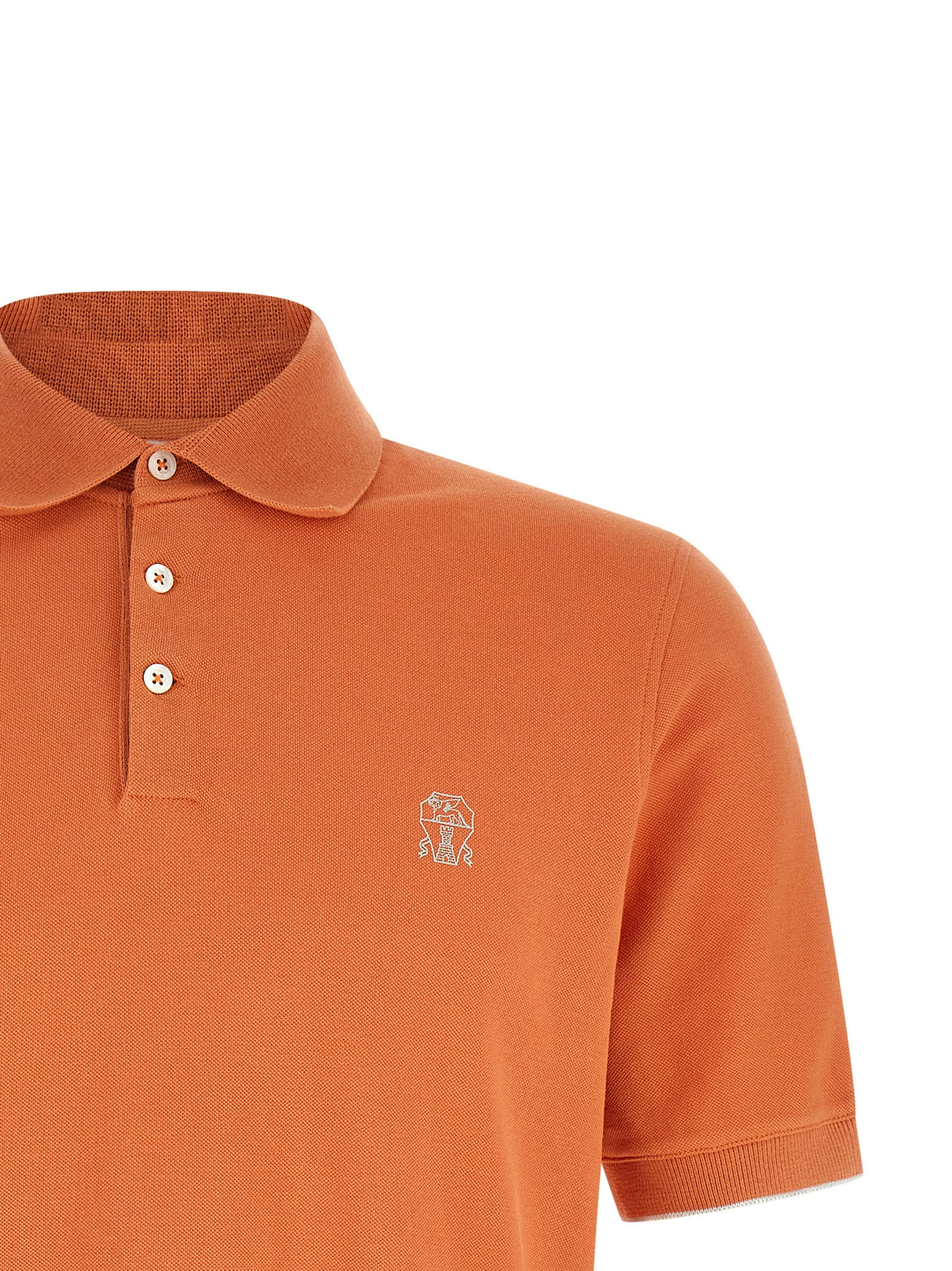Brunello Cucinelli Logo Piqué  Shirt Polo - Orange | 6ec6a8690a25330d2b4219fe9f1af5daa6a739cf
