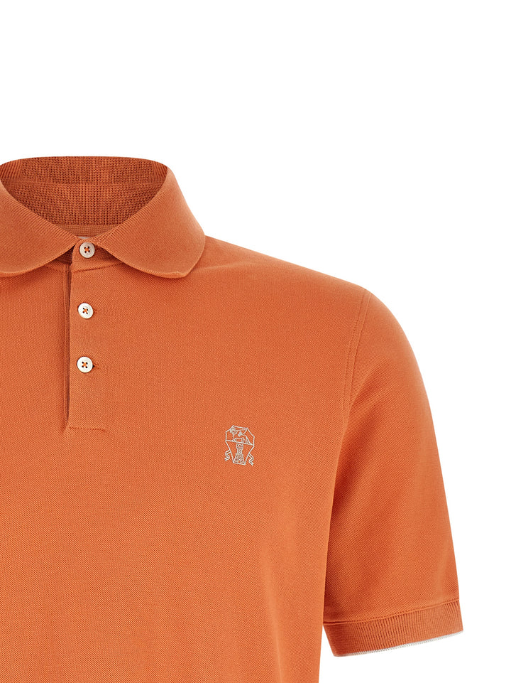 Brunello Cucinelli Logo Piqué  Shirt Polo - Orange | 6ec6a8690a25330d2b4219fe9f1af5daa6a739cf