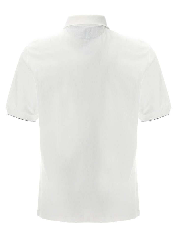 Brunello Cucinelli Logo Piqué  Shirt Polo - White | 26f4858ef3466005208d47e887b98962737434fd