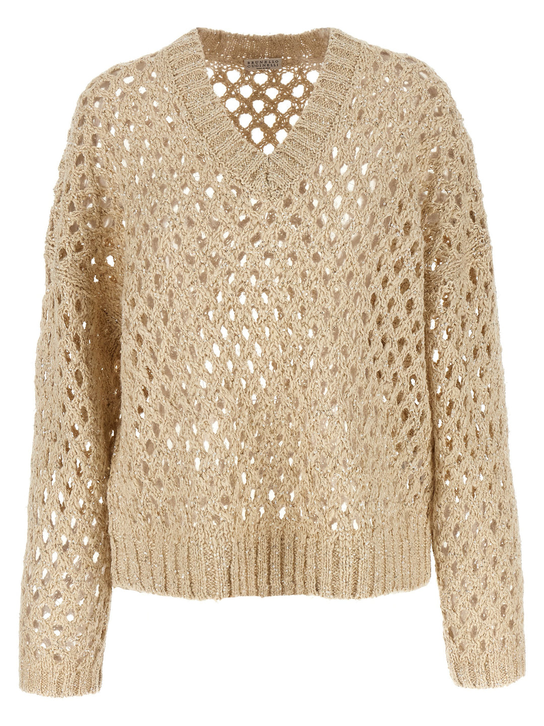Brunello Cucinelli Rustic Dazzling Net Sweaters and Cardigans - Beige | 30c455a72d156f961d0047da6190f03c6d298000