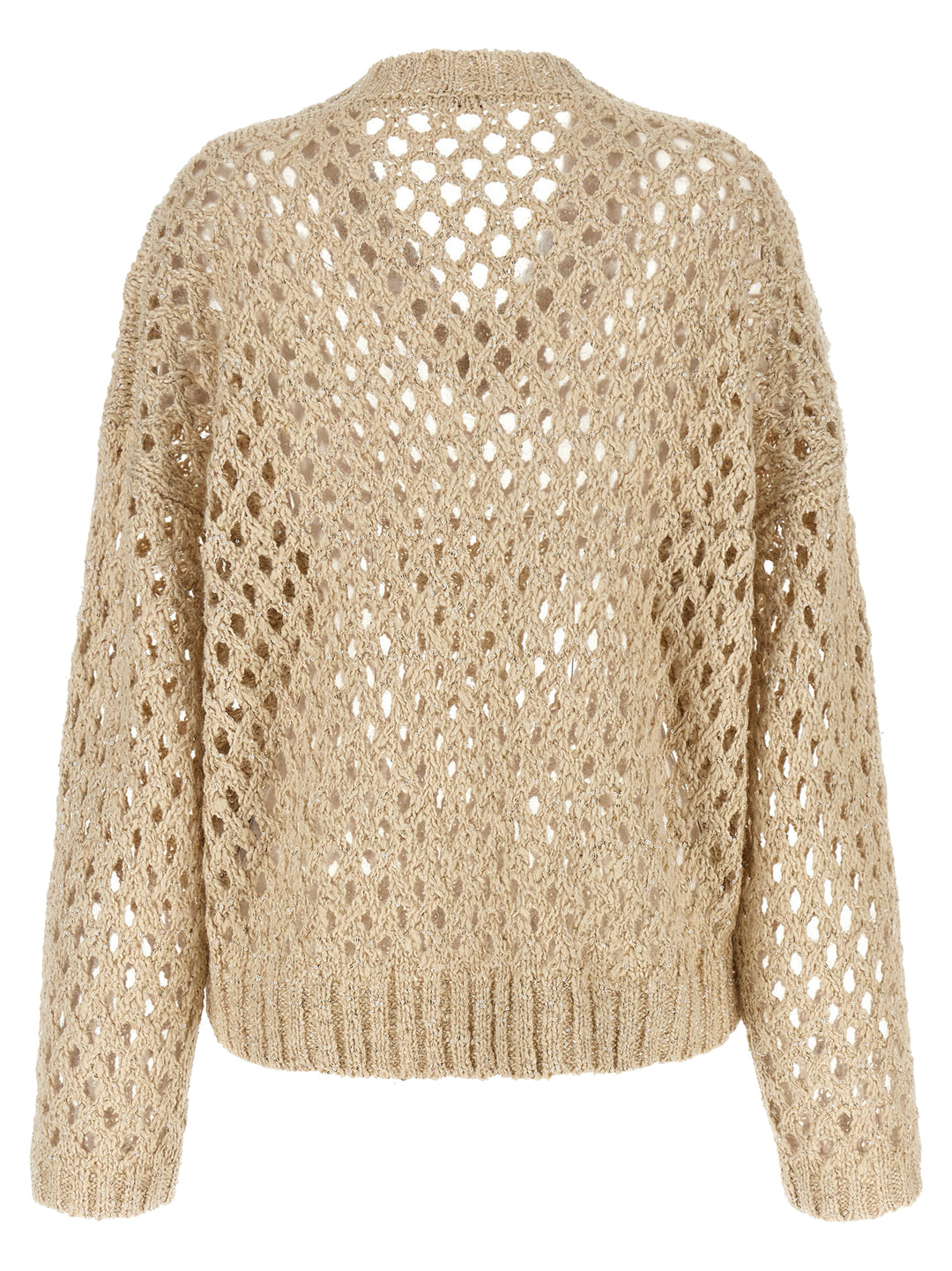 Brunello Cucinelli Rustic Dazzling Net Sweaters and Cardigans - Beige | 6e96790e9ebccd46c2ff6c7e4ce6b8868e1b0b10