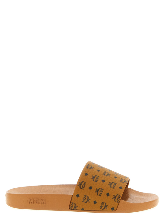 Logo Slides Sandals Brown
