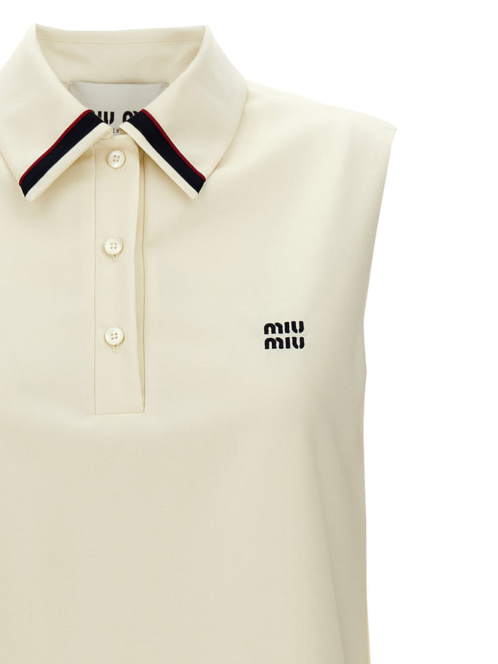 Miu Miu Mohair Canvas Dress Dresses - White | ee4be0d15c1e4af06c0d10aae4f189162d765af4