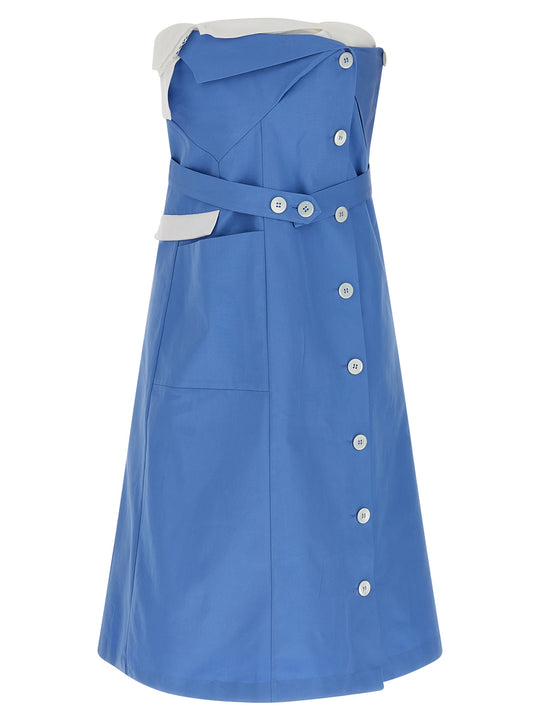 Deconstructed Mini Dress Dresses Light Blue