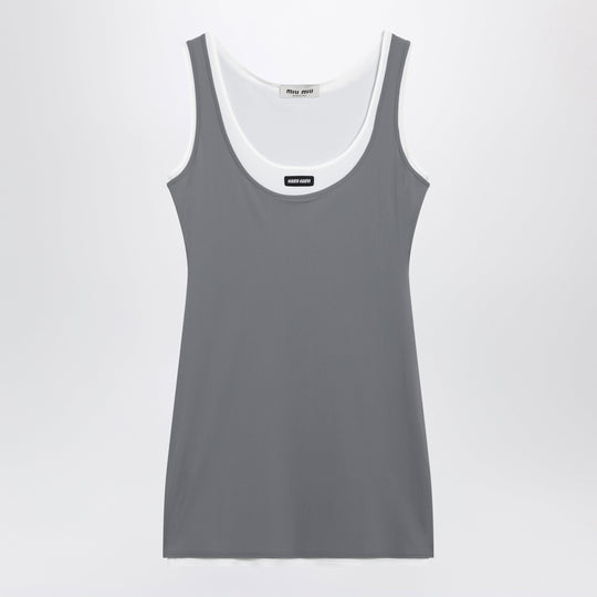 Short Stretch Jersey Dress In Steel