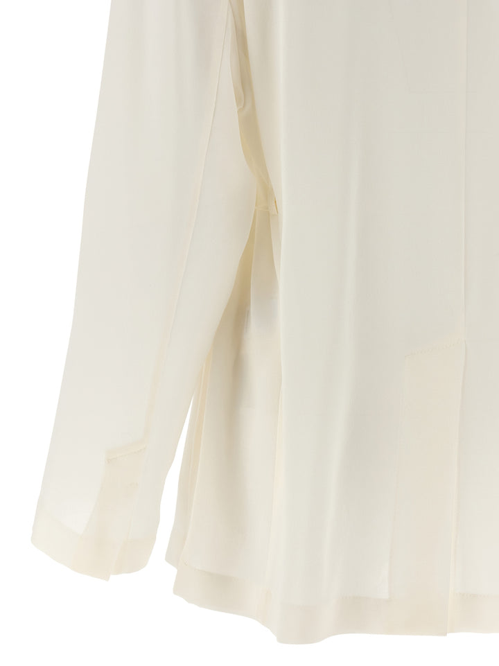 Brunello Cucinelli Silk Blazer BlazerS - Beige | 1054e08b031327c9f337a1f0b18d86ca589f669a