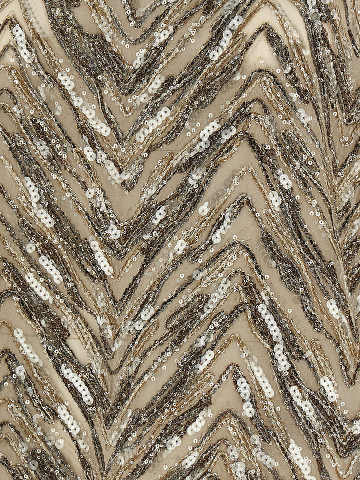 Brunello Cucinelli Dazzling Chevron Embroidery Tops - Beige | 0f3e8b47221c2a8d85e5281dbdd6f87787fb316a