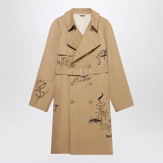 Embroidered Trench Scribble