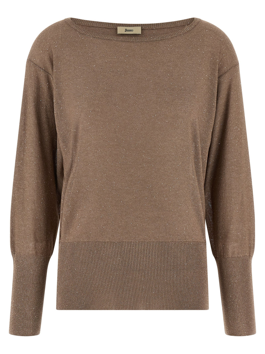 Herno Lamé And Sequin Yarn Sweater Sweaters and Cardigans - Brown | 2f03e072575474f3df1b4a1e8e509f235944b9d3