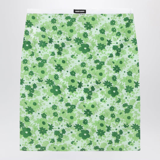 Green Skirt With Floral Pattern