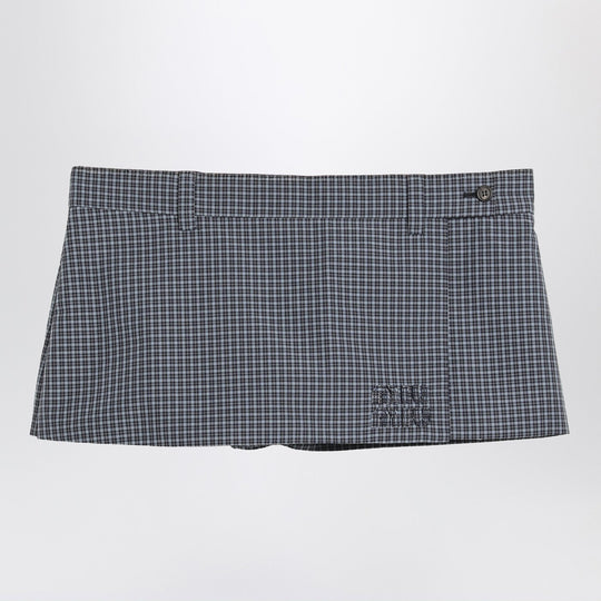 Mini Skirt In Blue Tech Check