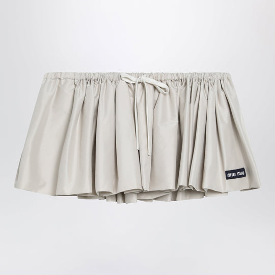 Pongé Tech Mini Skirt In Recycled Polyester, Opal