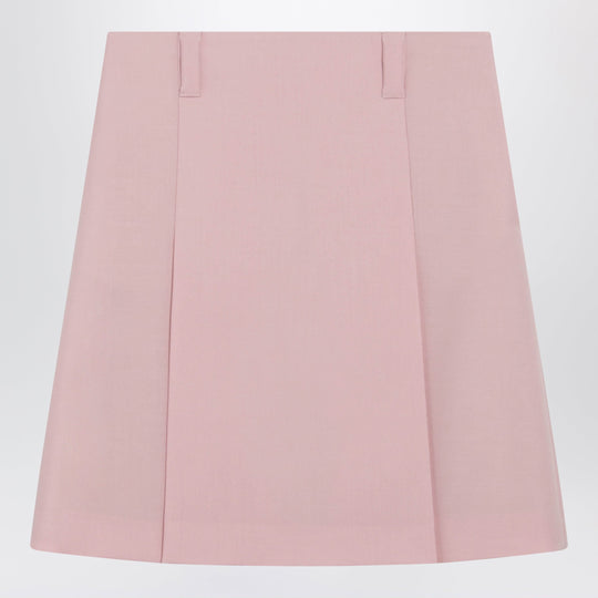 Peach Pink Wool-Blend Skirt