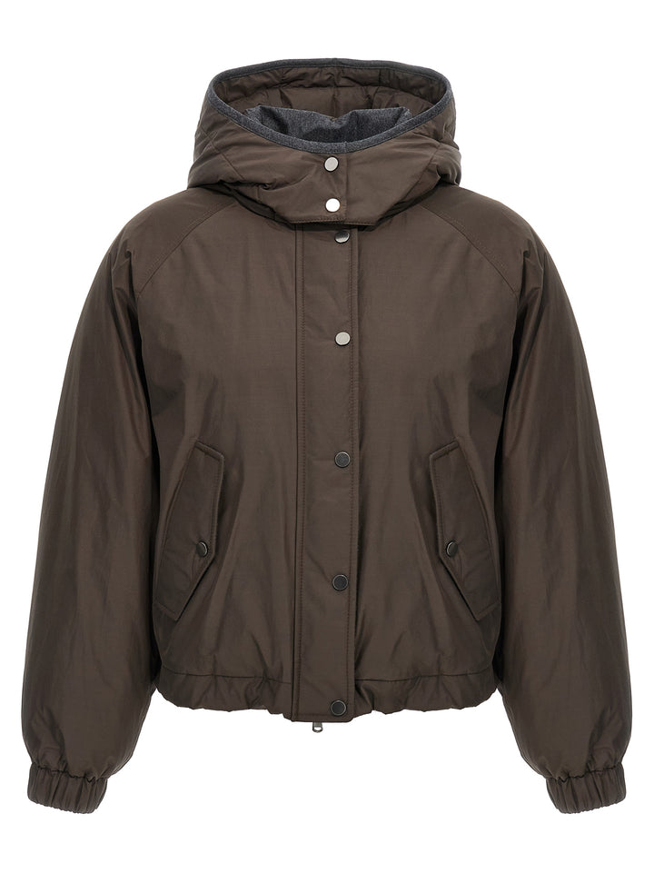 Brunello Cucinelli Cropped Down Jacket Puffer Jackets - Brown | 55d72616808cf416652b305084e764601aba817d