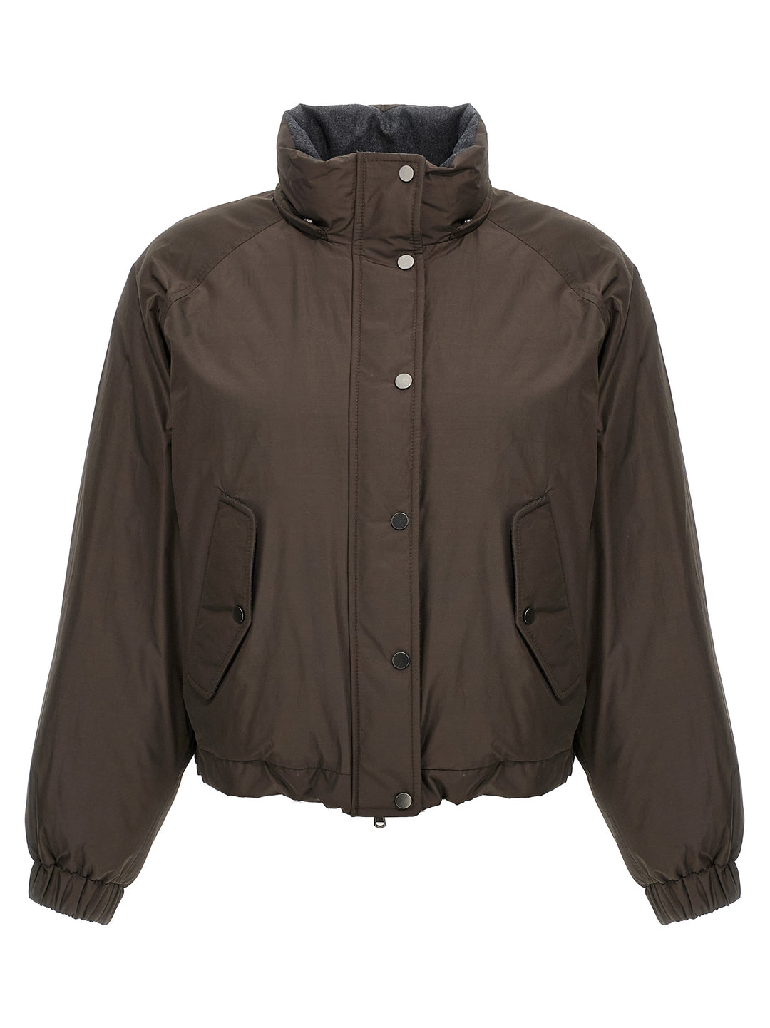 Brunello Cucinelli Cropped Down Jacket Puffer Jackets - Brown | 19292eeed019dd41c02cc7ef008f14ba92c42278